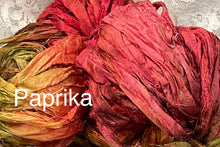 Load image into Gallery viewer, Sari Silk Yarn -50 yds- colors-Pansy-Black Fire-Paprika-Stained Glass-Rocky mt- Great Adirondack
