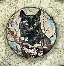 Load image into Gallery viewer, 1.18” Buttons- Black cats-Van Gogh style - assorted- Handcrafted -price is per button
