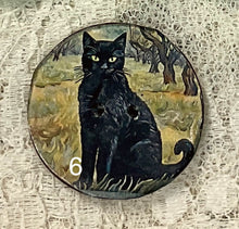 Load image into Gallery viewer, 1.18” Buttons- Black cats-Van Gogh style - assorted- Handcrafted -price is per button
