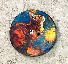 Load image into Gallery viewer, 1.18” Buttons-Black or Orange cats-Van Gogh style - assorted- Handcrafted -price is per button
