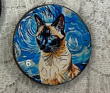 Load image into Gallery viewer, 1.18” Buttons- Assorted cats-Van Gogh style - assorted- Handcrafted -price is per button
