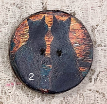 Load image into Gallery viewer, 1.18” Buttons-2 cats-Van Gogh style - assorted- Handcrafted -price is per button
