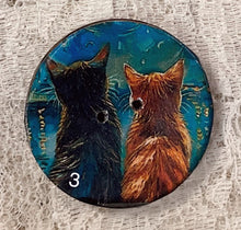 Load image into Gallery viewer, 1.18” Buttons-2 cats-Van Gogh style - assorted- Handcrafted -price is per button
