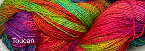 Organic Cotton -fingering wt Yarn- 520 yds- Mango-Hydrangea-Toucan- great Adirondack Yarn