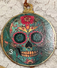 Load image into Gallery viewer, 3” ornaments- Day of the Dead- Sugar Skulls- assorted- holiday-Christmas-gift-price per ornament
