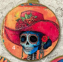 Load image into Gallery viewer, 3” ornaments- Day of the Dead- Sugar Skulls- assorted- holiday-Christmas-gift-price per ornament
