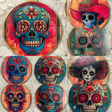 Load image into Gallery viewer, 3” ornaments- Day of the Dead- Sugar Skulls- assorted- holiday-Christmas-gift-price per ornament
