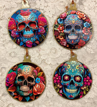 Load image into Gallery viewer, 3” ornaments- Day of the Dead- Sugar Skulls- assorted-2- holiday-Christmas-gift-price per ornament

