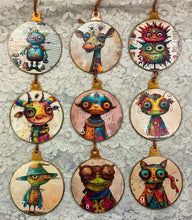 Load image into Gallery viewer, 3” ornaments-funny funky creatures-assorted-holiday-Christmas-gift-price per ornament
