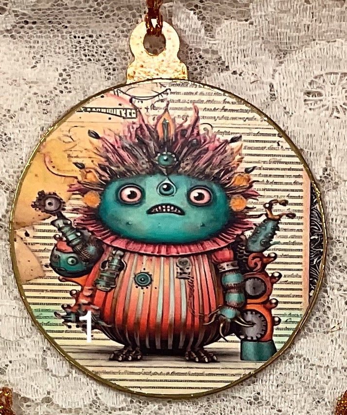 3” ornaments-funny whimsical creatures-assorted-special occasion-Christmas-gift-price per ornament