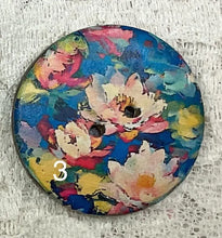 Load image into Gallery viewer, 1.18” Buttons- Water Lilies-Claude Monet style-assorted 1thru 7-Great Adirondack-handcrafted-price is per button

