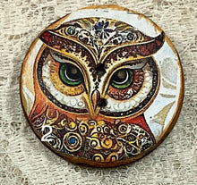 Load image into Gallery viewer, 1.18” Buttons-  Owls-artistic-assorted-Great Adirondack-handcrafted-price is per button
