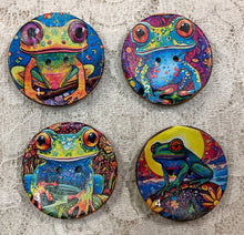 Load image into Gallery viewer, 1.18” Buttons- colorful Frogs -assorted- embellishment- clothing- -mixed media -great adirondack -price is per button
