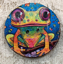 Load image into Gallery viewer, 1.18” Buttons- colorful Frogs -assorted- embellishment- clothing- -mixed media -great adirondack -price is per button
