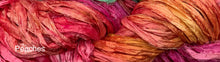 Load image into Gallery viewer, Sari Silk Yarn -50 yds- hand dyed colors- Jellybean-Pistachio-Peaches -Great Adirondack

