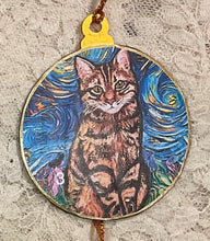 Load image into Gallery viewer, 3” ornaments- Cats-Van Gogh style- assorted-2- holiday-Christmas-gift-price per ornament
