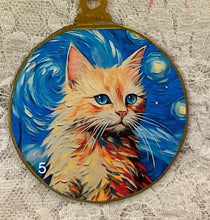 Load image into Gallery viewer, 3” ornaments- Cats-Van Gogh style- assorted-2- holiday-Christmas-gift-price per ornament
