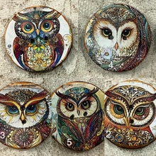 Load image into Gallery viewer, 3” ornaments- Owls- assorted- zen doodles-holiday-Christmas-gift-price per ornament
