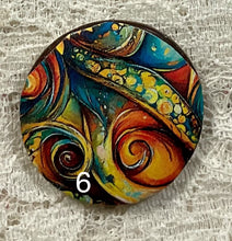 Load image into Gallery viewer, 1.18” Buttons- Turquoise and Sunflowers- geometric designs-assorted-Great Adirondack-handcrafted-price is per button
