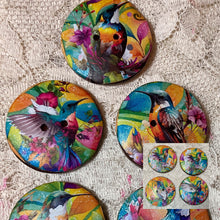 Load image into Gallery viewer, 1.18” Buttons- colorful Hummingbirds-assorted-Great Adirondack-handcrafted-price is per button
