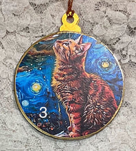 Load image into Gallery viewer, 3” ornaments- Cats-Van Gogh style- 3-assorted- holiday-special occasion-gift-price per ornament
