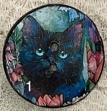 Load image into Gallery viewer, 1.18” Buttons- Back and White cats--assorted-Great Adirondack-handcrafted-price is per button
