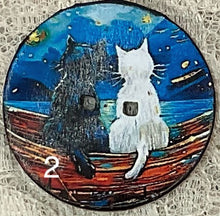 Load image into Gallery viewer, 1.18” Buttons- Back and White cats--assorted-Great Adirondack-handcrafted-price is per button
