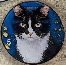 Load image into Gallery viewer, 1.18” Buttons- Back and White cats--assorted-Great Adirondack-handcrafted-price is per button
