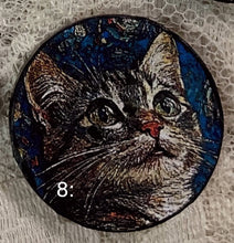 Load image into Gallery viewer, 1.18” buttons-Sleeping Cats -Fluffy cats-calico cats-assorted-Great Adirondack-handcrafted-price is per button
