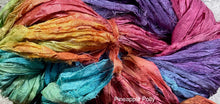 Load image into Gallery viewer, Sari Silk Yarn -50 yds- hand dyed colors- pineapple polly -wineberry- Great Adirondack
