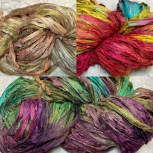 Load image into Gallery viewer, Sari Silk Yarn -50 yds- hand dyed -Amazon-Sundance-Bronzite -Great Adirondack

