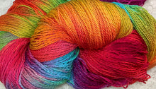 Load image into Gallery viewer, Organic Cotton fingering wt Yarn 520 yds - hand dyed- Toucan-pansy- Great Adirondack
