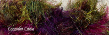 Load image into Gallery viewer, Novelty  Fringe Yarn with Crystal Flash -75 yds -Hand dyed colors-Eggplant Eddie-Melon Mollie-Lemondrop Lulu-Fiesta-Seamist-Great Adirondack

