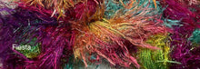 Load image into Gallery viewer, Novelty  Fringe Yarn with Crystal Flash -75 yds -Hand dyed colors-Eggplant Eddie-Melon Mollie-Lemondrop Lulu-Fiesta-Seamist-Great Adirondack
