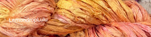 Load image into Gallery viewer, Sari Silk Yarn -50 yds- hand dyed colors-Eggplant Eddie-Melon Mollie-Lemondrop Lulu-Fiesta-Great Adirondack
