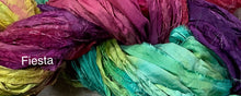 Load image into Gallery viewer, Sari Silk Yarn -50 yds- hand dyed colors-Eggplant Eddie-Melon Mollie-Lemondrop Lulu-Fiesta-Great Adirondack
