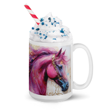 Load image into Gallery viewer, Horse Mug- more assorted prints- White glossy mug- Great Adirondack Yarn
