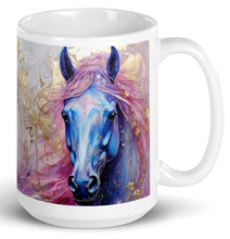 Load image into Gallery viewer, Horse Mug- more assorted prints- White glossy mug- Great Adirondack Yarn
