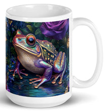Load image into Gallery viewer, Whimsical Frogs-assorted prints - White glossy mug- Great Adirondack Yarn
