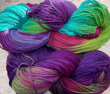 Load image into Gallery viewer, Organic Cotton Yarn 300 yds dk wt Hand Dyed Colors-Eggplant Eddie-Fiesta- Great Adirondack

