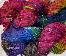 Load image into Gallery viewer, Tweedy Dk Merino superwash-232 yds-Hand Dyed colors- cancun-Mardi Gras- Great Adirondack
