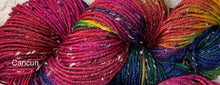 Load image into Gallery viewer, Tweedy Dk Merino superwash-232 yds-Hand Dyed colors- cancun-Mardi Gras- Great Adirondack
