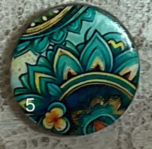 Load image into Gallery viewer, 1.18” or 1.50” Buttons- colorful swirls-paisleys -assorted-Great Adirondack- handcrafted-price is per button
