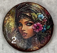 Load image into Gallery viewer, 1.18” or 1.50” Buttons-faces-bohemian women-assorted- Handcrafted -price is per button
