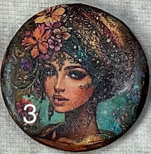 Load image into Gallery viewer, 1.18” or 1.50” Buttons-faces-bohemian women-assorted- Handcrafted -price is per button
