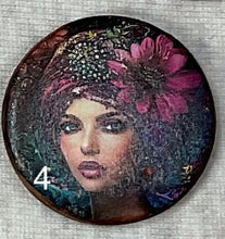 Load image into Gallery viewer, 1.18” or 1.50” Buttons-faces-bohemian women-assorted- Handcrafted -price is per button
