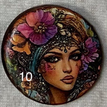 Load image into Gallery viewer, 1.18” or 1.50” Buttons-faces-bohemian women-assorted- Handcrafted -price is per button
