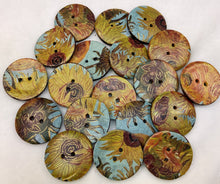 Load image into Gallery viewer, 1” Buttons- Van Gogh Patterns-gold foil- assorted colors-Handcrafted Great Adirondack Yarn
