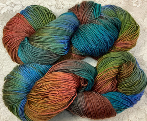 Merino Superwash and nylon Sock  Yarn 450 yds Hand Dyed Colors-Toucan-Pineapple Polly-Pheasant
