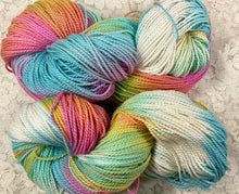 Load image into Gallery viewer, Organic Cotton Yarn 300 yds dk wt Hand Dyed Colors Starburst-Garden Party- Great Adirondack
